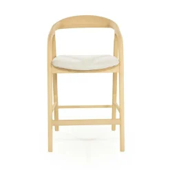 Barstoel Rayven Essen en stof Naturel (zithoogte 65cm) - Loft24.nl