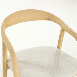 Barstoel Rayven Essen en stof Naturel (zithoogte 65cm) - Loft24.nl