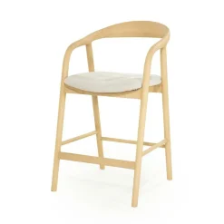 Barstoel Rayven Essen en stof Naturel (zithoogte 65cm) - Loft24.nl