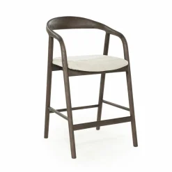 Barstoel Rayven Essen en stof Bruin (zithoogte 65cm) - Loft24.nl