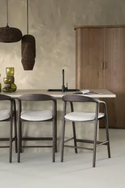 Barstoel Rayven Essen en stof Bruin (zithoogte 65cm) - Loft24.nl