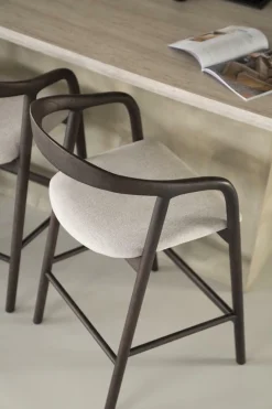 Barstoel Rayven Essen en stof Bruin (zithoogte 65cm) - Loft24.nl