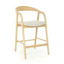 Barstoel Rayven Essen en stof Bruin (zithoogte 65cm) - Loft24.nl