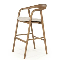 Barstoel Rayven Essen en stof Lichtbruin (zithoogte 65cm) - Loft24.nl