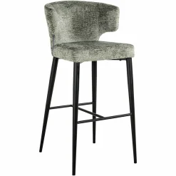 Barstoel Taylor Chenille Groen - zithoogte 76cm - Loft24.nl