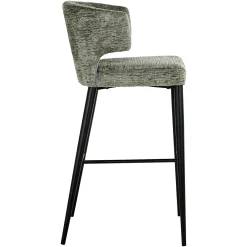 Barstoel Taylor Chenille Groen - zithoogte 76cm - Loft24.nl