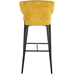 Barstoel Taylor Chenille Mosterdgeel - zithoogte 76cm - Loft24.nl