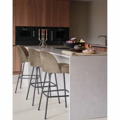 Barstoel Vogue Velvet - Khaki (zithoogte 79cm) - Loft24.nl