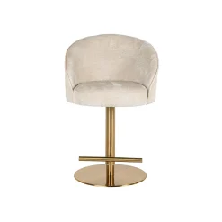Barstoel Zabi Chenille Wit - zithoogte 60 - 87cm - Loft24.nl