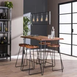 Bartafel Edge slanke poot - Acaciahout 130 x 70 cm - Naturel - Loft24.nl