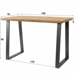 Bartafel Trapezium Massief Mangohout 135 x 70 cm - Naturel - Loft24.nl