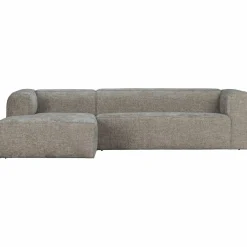 Bean hoekbank links grove melange stof travertin - Loft24.nl