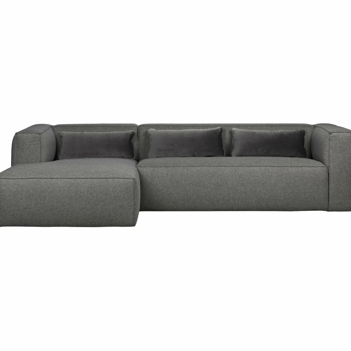 Bean hoekbank links incl. kussens middengrijs gemeleerd - Loft24.nl