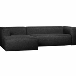 Bean hoekbank links incl. kussens donkergrijs gemeleerd - Loft24.nl