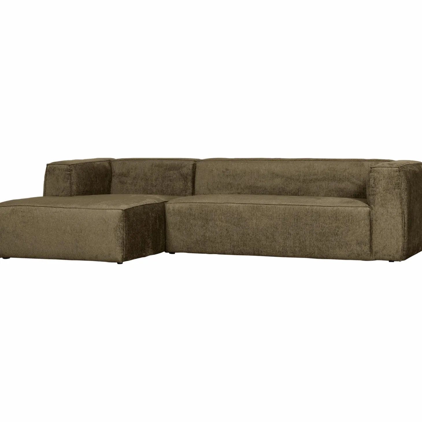 Bean hoekbank links structure velvet moss - Loft24.nl