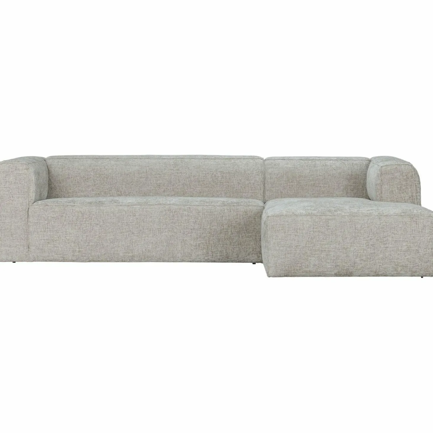 Bean hoekbank rechts grove melange stof naturel - Loft24.nl