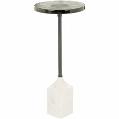 Bijzettafel Aurora Glas en Marmer - Ø27 cm - Loft24.nl