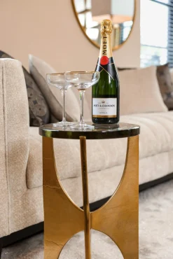 Bijzettafel Avery Ø32 cm - Goud - Loft24.nl