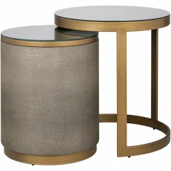 Bijzettafel Bloomville Lederlook - Set van 2 stuks - Loft24.nl