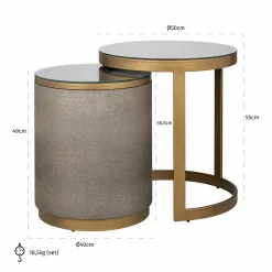 Bijzettafel Bloomville Lederlook - Set van 2 stuks - Loft24.nl