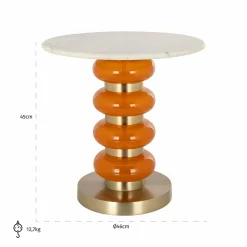 Bijzettafel Boann Marmer - Orangje - Loft24.nl