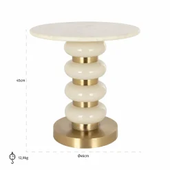 Bijzettafel Boann Marmer - Wit - Loft24.nl