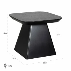 Bijzettafel Bonvoy Eiken 50 x 50 cm - Zwart - Loft24.nl