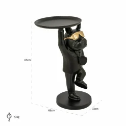Bijzettafel Bullie Ø65 cm - Zwart/Goud - Loft24.nl