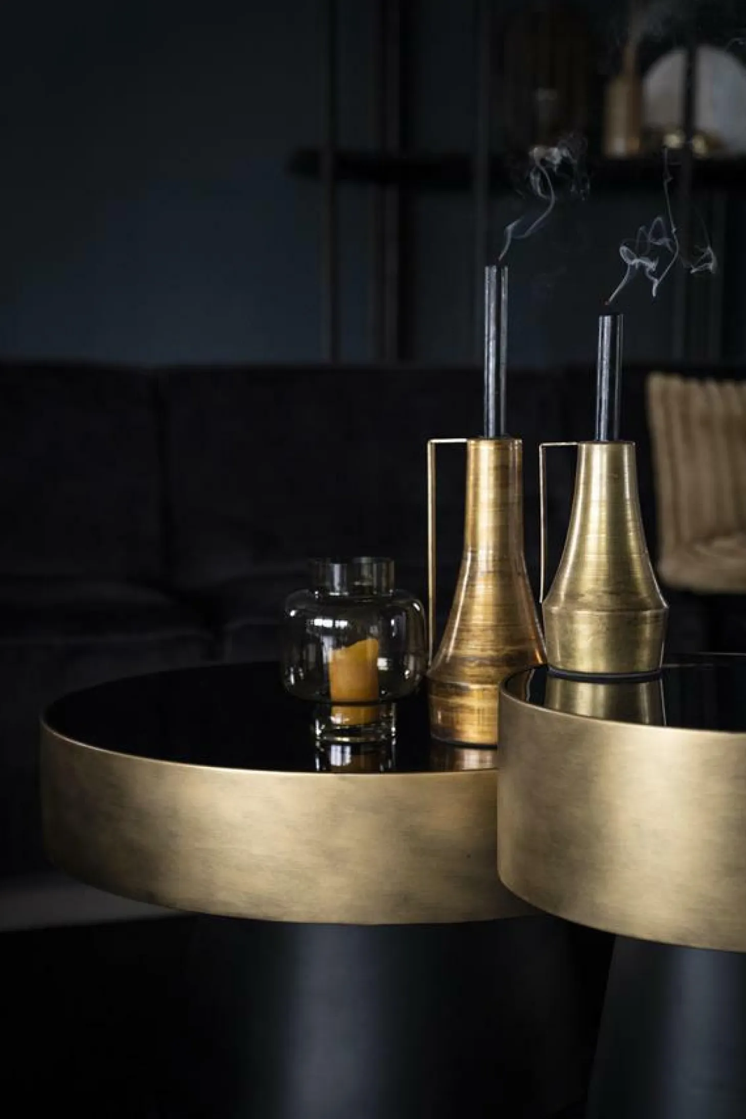 Bijzettafel Bunga klein - zwart/goud - Loft24.nl