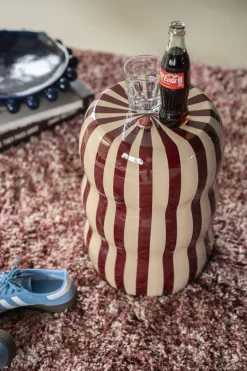 Bijzettafel Candice 28cm Beige/Burgundy - Loft24.nl