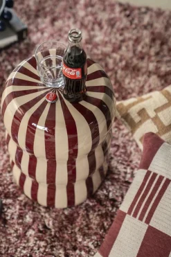 Bijzettafel Candice 28cm Beige/Burgundy - Loft24.nl