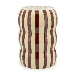 Bijzettafel Candice 28cm Beige/Burgundy - Loft24.nl
