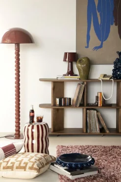 Bijzettafel Candice 28cm Beige/Burgundy - Loft24.nl