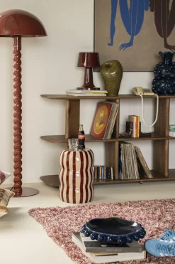 Bijzettafel Candice 28cm Beige/Burgundy - Loft24.nl