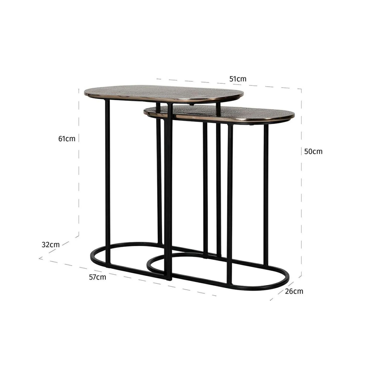 Bijzettafel Chandon - Set van 2 stuks - Loft24.nl