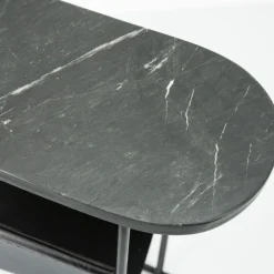 Bijzettafel Daily Marmer met tijdschriftenrek - zwart - Loft24.nl