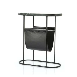 Bijzettafel Daily Marmer met tijdschriftenrek - zwart - Loft24.nl