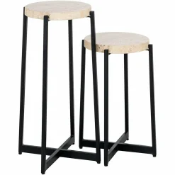 Bijzettafel Dillinger Marmer - Set van 2 stuks - Loft24.nl