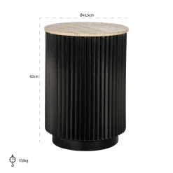 Bijzettafel Hampton Travertin - Ø45.5cm - Loft24.nl