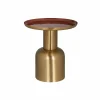 Bijzettafel Inaya Ø41cm - Rood/Goud - Loft24.nl