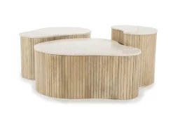 Bijzettafel Kira Mangohout en Marmer - Loft24.nl