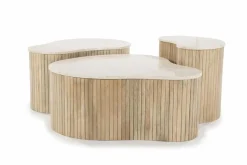 Bijzettafel Kira Mangohout en Marmer - Loft24.nl