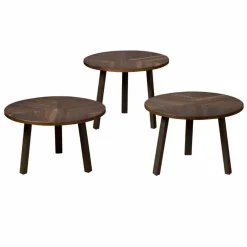 Bijzettafel Lazio Teakhout set van 3 stuks - wine - Loft24.nl