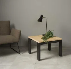 Bijzettafel Lido Eiken en metaal 60 x60 cm - Loft24.nl