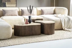 Bijzettafel Mari Mangohout en Travertin 50 x 33 cm - Loft24.nl