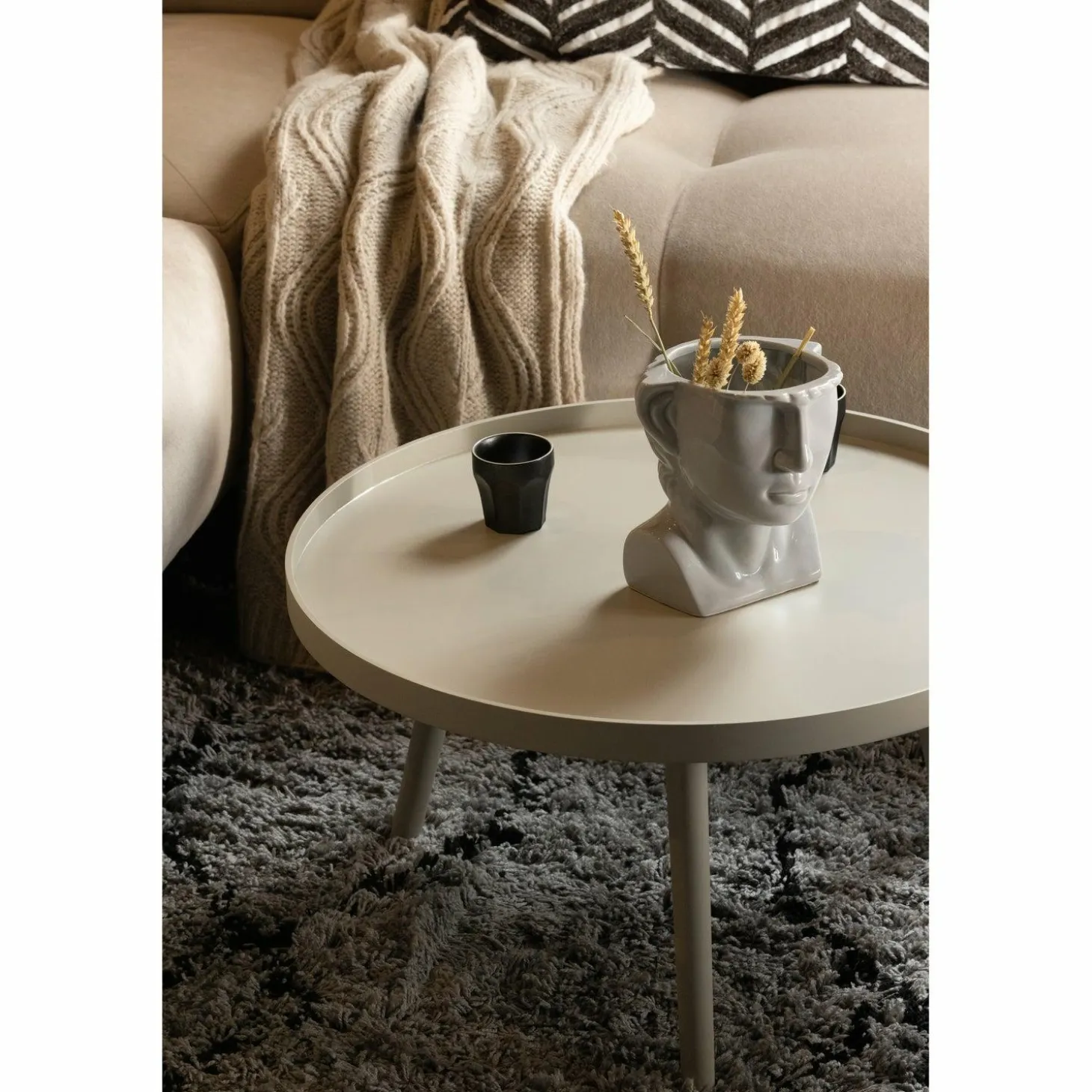 Bijzettafel Mesa Ø60cm Zand - Loft24.nl