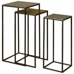 Bijzettafel Renew Iron set van 3 stuks - Messing - Loft24.nl