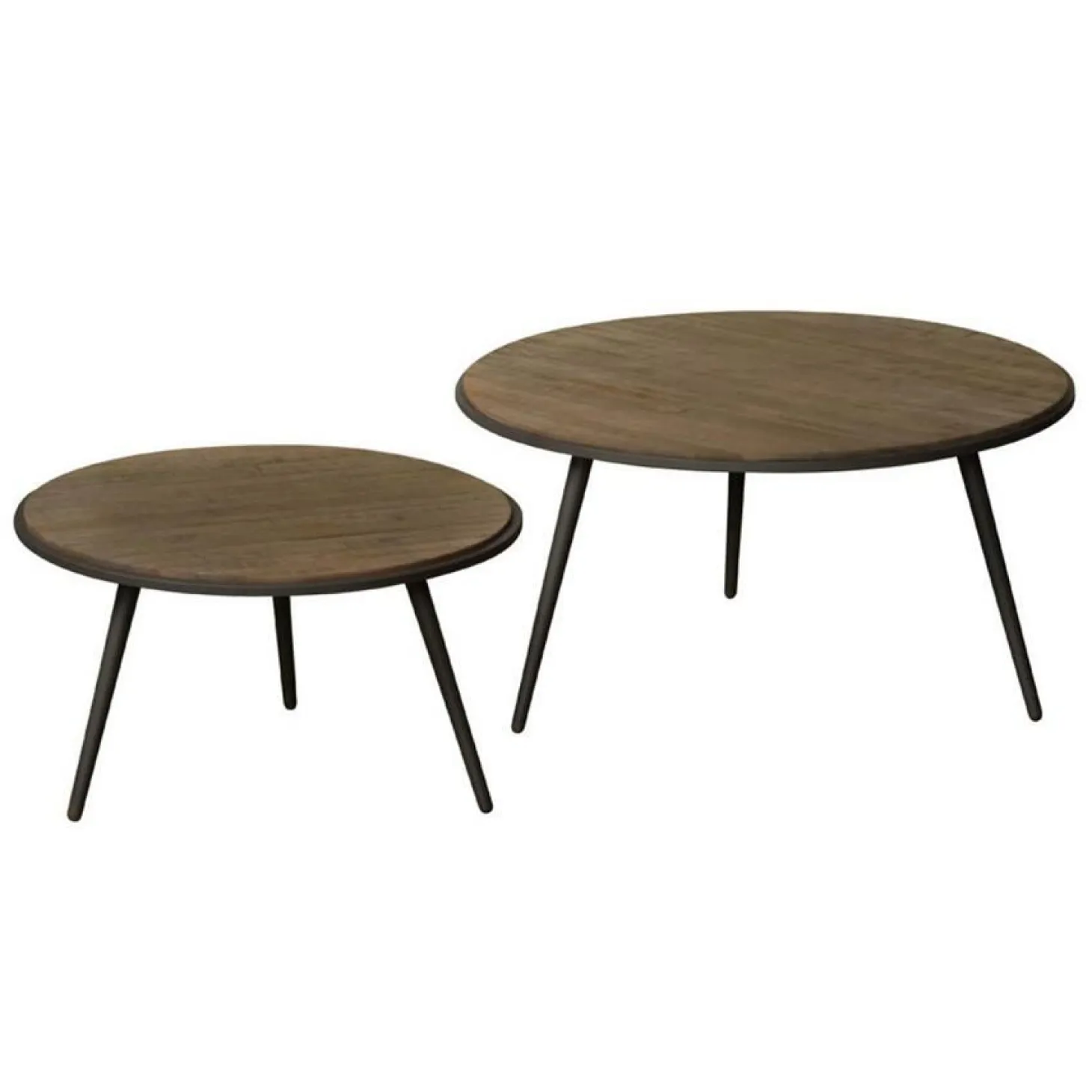 Bijzettafel Rolo Teakhout set van 2 stuks - grey - Loft24.nl