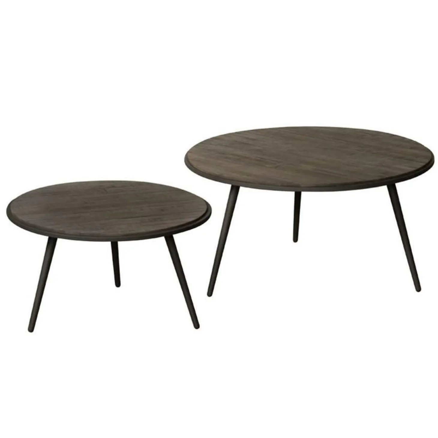 Bijzettafel Rolo Teakhout set van 2 stuks - wine - Loft24.nl