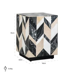 Bijzettafel Rostelli Marmer - 40 x 40 cm - Loft24.nl